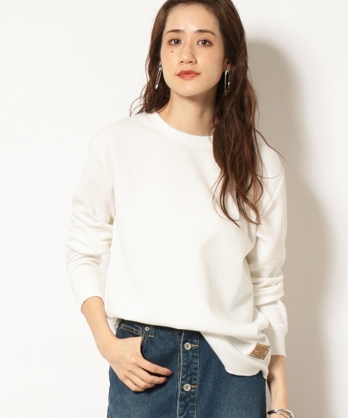 Purple&Yellow(パープルアンドイエロー)の「《裏起毛》 ラウンドカット ワッフルTシャツ(Tシャツ/カットソー・メンズ・ホワイト/ブラック/テラコッタ/ベージュ・SMALL/MEDIUM/LARGE)」の22枚目の写真