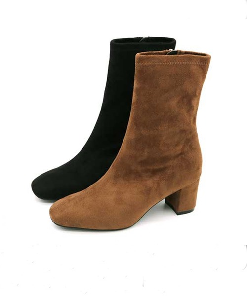 PRIVATE LABEL（プライベートレーベル）の「ミドル丈スエード調ブーツ（ブーツ・レディース・ブラック/ブラウン・S/LL/L/M）」の6枚目の写真