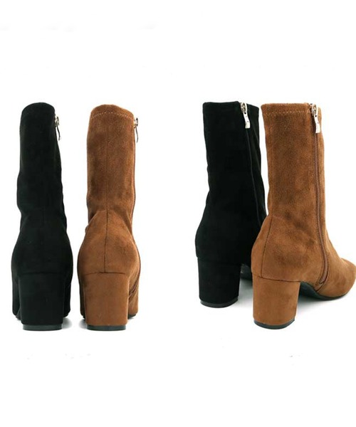PRIVATE LABEL（プライベートレーベル）の「ミドル丈スエード調ブーツ（ブーツ・レディース・ブラック/ブラウン・S/LL/L/M）」の8枚目の写真