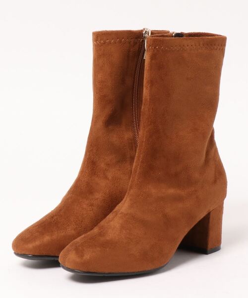 PRIVATE LABEL（プライベートレーベル）の「ミドル丈スエード調ブーツ（ブーツ・レディース・ブラック/ブラウン・S/LL/L/M）」の10枚目の写真