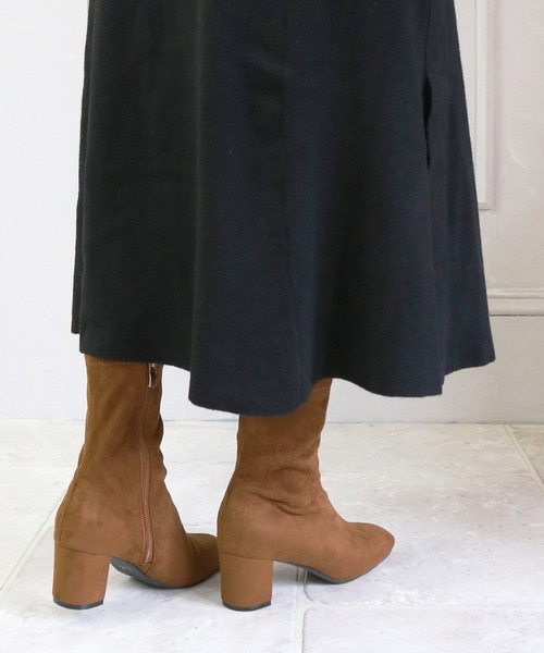 PRIVATE LABEL（プライベートレーベル）の「ミドル丈スエード調ブーツ（ブーツ・レディース・ブラック/ブラウン・S/LL/L/M）」の12枚目の写真
