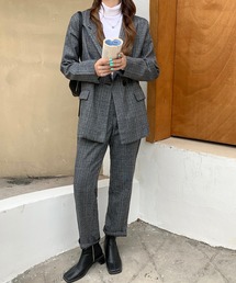 チェックジャケット＋パンツ　セットアップ