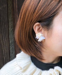 m.soeur | コットンパールと布花のイヤリング*(イヤリング)