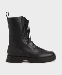 レースアップ カーフブーツ / Lace-Up Calf Boots
