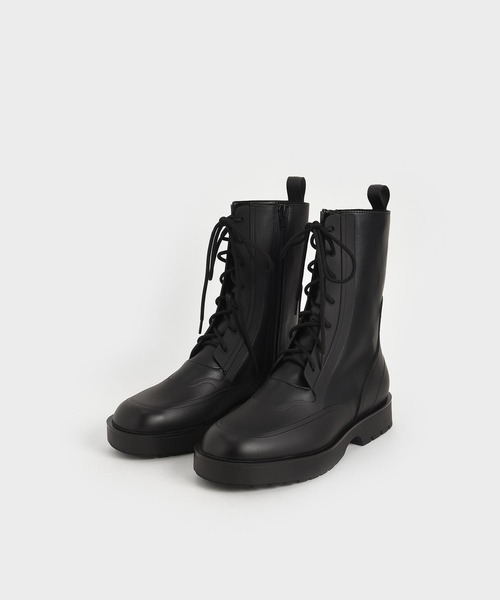 CHARLES & KEITH(チャールズ & キース)の「レースアップ カーフブーツ / Lace-Up Calf Boots(ブーツ・レディース・ブラック/グリーン系その他・22.5cm/23cm/23.5cm/24.5cm/25cm/25.5cm)」の10枚目の写真