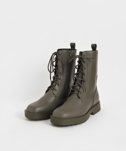 CHARLES & KEITH(チャールズ & キース)の「レースアップ カーフブーツ / Lace-Up Calf Boots(ブーツ・レディース・ブラック/グリーン系その他・22.5cm/23cm/23.5cm/24.5cm/25cm/25.5cm)」の6枚目の写真