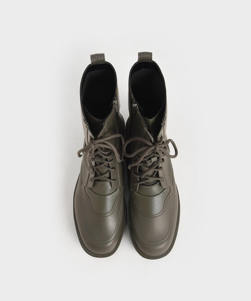 CHARLES & KEITH(チャールズ & キース)の「レースアップ カーフブーツ / Lace-Up Calf Boots(ブーツ・レディース・ブラック/グリーン系その他・22.5cm/23cm/23.5cm/24.5cm/25cm/25.5cm)」の3枚目の写真