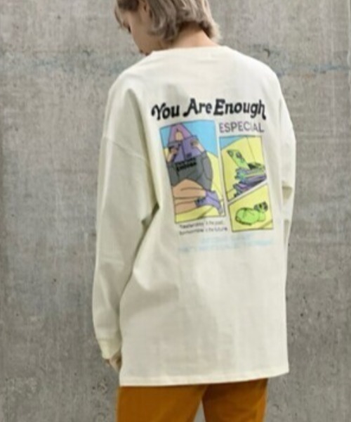 WEGO（ウィゴー）の「WEGO/グラフィックアソートロンT（Tシャツ/カットソー・レディース・ブラック/ブルー/アイボリー/ホワイト系その他/グリーン系その他/ブルー系その他/ダークグリーン/サックスブルー/ホワイト/スミクロ・FREE）」の4枚目の写真