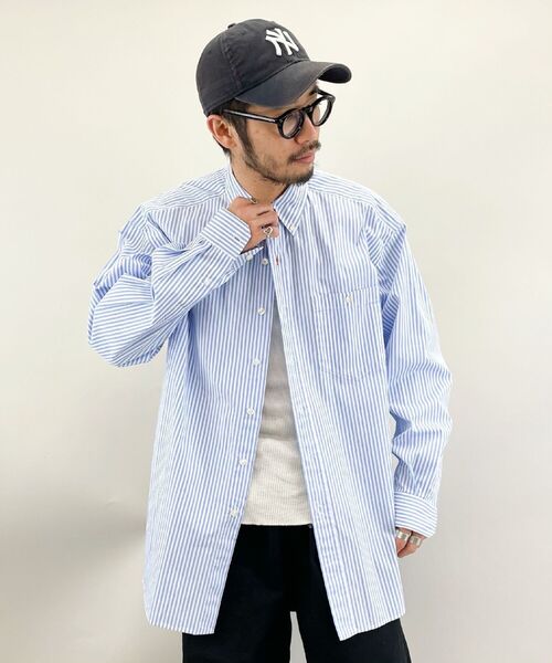 FREDY MAC（フレディーマック）の「【FREDYMAC SUNDAY TOOLS WEAR 】ビッグシルエット ボタンダウン ルーズシャツ UNISEX（シャツ/ブラウス・メンズ・オフホワイト/ピンク/ブラック×グレー/グリーン系その他/ブルー系その他・M/L）」の21枚目の写真