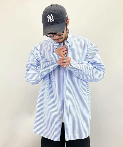 FREDY MAC（フレディーマック）の「【FREDYMAC SUNDAY TOOLS WEAR 】ビッグシルエット ボタンダウン ルーズシャツ UNISEX（シャツ/ブラウス・メンズ・オフホワイト/ピンク/ブラック×グレー/グリーン系その他/ブルー系その他・M/L）」の22枚目の写真