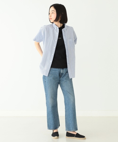 「BEAMS BOY」 半袖ブラウス ONE SIZE ブルー レディース BEAMS BOY（ビームスボーイ）の「TORI-TO / 2重フリルスリーブ