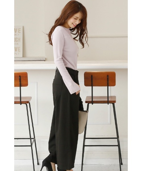 ElegChic(エレグシック)の「ツイルワイドベイカーパンツ(チノパンツ・レディース・カーキ/ベージュ/ブラック/オフホワイト・XL/XXL/M/L/4L)」の6枚目の写真