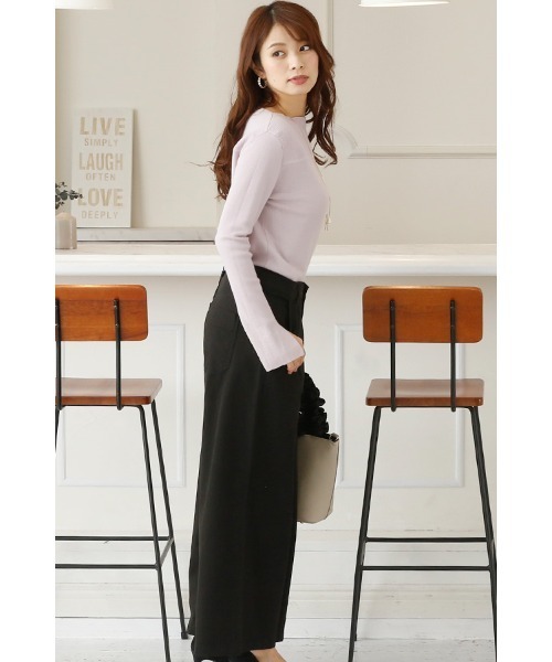 ElegChic(エレグシック)の「ツイルワイドベイカーパンツ(チノパンツ・レディース・カーキ/ベージュ/ブラック/オフホワイト・XL/XXL/M/L/4L)」の8枚目の写真