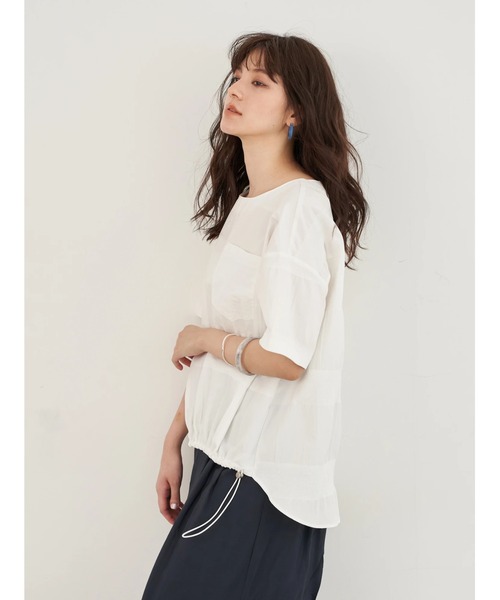 Editt by YECCA VECCA(エディットバイイェッカヴェッカ)の「ジャガードコットンブラウス *(シャツ/ブラウス・レディース・ホワイト/グレー/ベージュ・FREE)」の5枚目の写真