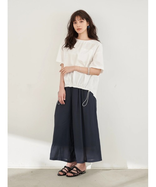 Editt by YECCA VECCA(エディットバイイェッカヴェッカ)の「ジャガードコットンブラウス *(シャツ/ブラウス・レディース・ホワイト/グレー/ベージュ・FREE)」の9枚目の写真