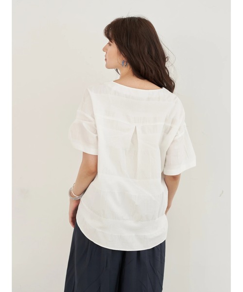 Editt by YECCA VECCA(エディットバイイェッカヴェッカ)の「ジャガードコットンブラウス *(シャツ/ブラウス・レディース・ホワイト/グレー/ベージュ・FREE)」の11枚目の写真