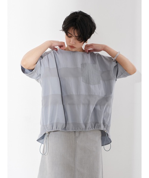 Editt by YECCA VECCA(エディットバイイェッカヴェッカ)の「ジャガードコットンブラウス *(シャツ/ブラウス・レディース・ホワイト/グレー/ベージュ・FREE)」の12枚目の写真