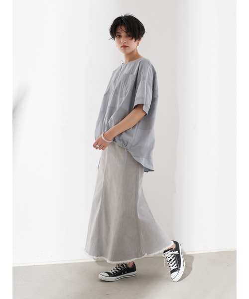 Editt by YECCA VECCA(エディットバイイェッカヴェッカ)の「ジャガードコットンブラウス *(シャツ/ブラウス・レディース・ホワイト/グレー/ベージュ・FREE)」の16枚目の写真