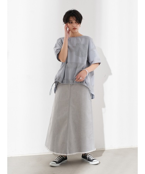 Editt by YECCA VECCA(エディットバイイェッカヴェッカ)の「ジャガードコットンブラウス *(シャツ/ブラウス・レディース・ホワイト/グレー/ベージュ・FREE)」の17枚目の写真