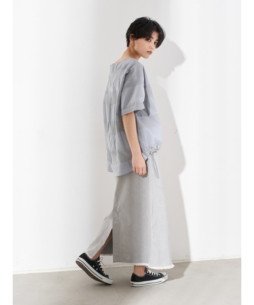 Editt by YECCA VECCA(エディットバイイェッカヴェッカ)の「ジャガードコットンブラウス *(シャツ/ブラウス・レディース・ホワイト/グレー/ベージュ・FREE)」の19枚目の写真