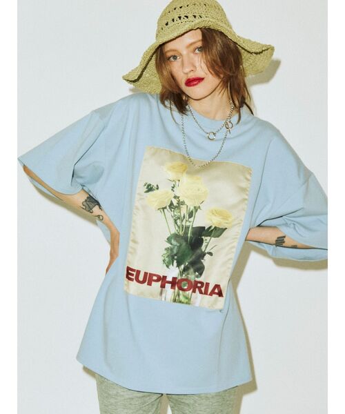 jouetie（ジュエティ）の「カラーフォトスーパーBIG Tシャツ（Tシャツ/カットソー・レディース・ライトブルー/ブラック/オフホワイト・MEDIUM）」の3枚目の写真