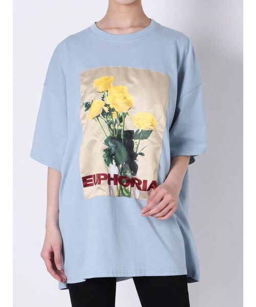 jouetie（ジュエティ）の「カラーフォトスーパーBIG Tシャツ（Tシャツ/カットソー・レディース・ライトブルー/ブラック/オフホワイト・MEDIUM）」の7枚目の写真