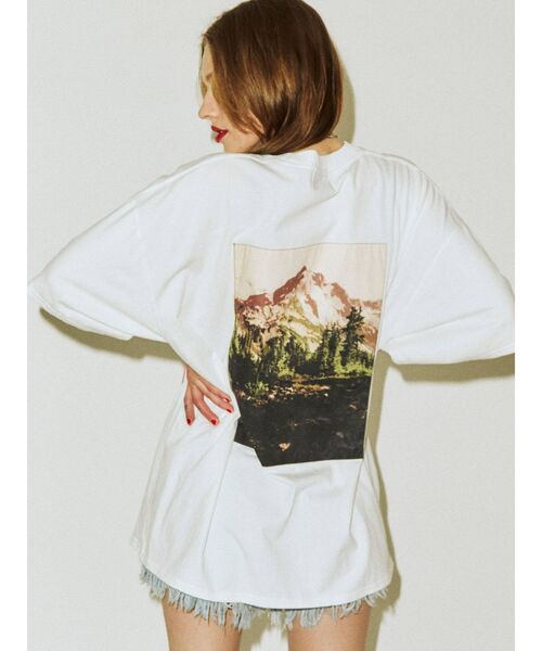 jouetie（ジュエティ）の「カラーフォトスーパーBIG Tシャツ（Tシャツ/カットソー・レディース・ライトブルー/ブラック/オフホワイト・MEDIUM）」の14枚目の写真