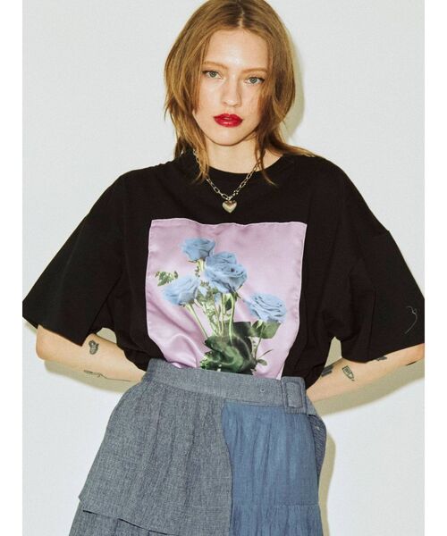 jouetie（ジュエティ）の「カラーフォトスーパーBIG Tシャツ（Tシャツ/カットソー・レディース・ライトブルー/ブラック/オフホワイト・MEDIUM）」の17枚目の写真