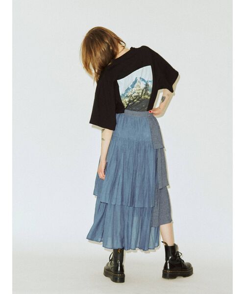 jouetie（ジュエティ）の「カラーフォトスーパーBIG Tシャツ（Tシャツ/カットソー・レディース・ライトブルー/ブラック/オフホワイト・MEDIUM）」の8枚目の写真