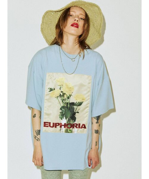 jouetie（ジュエティ）の「カラーフォトスーパーBIG Tシャツ（Tシャツ/カットソー・レディース・ライトブルー/ブラック/オフホワイト・MEDIUM）」の15枚目の写真