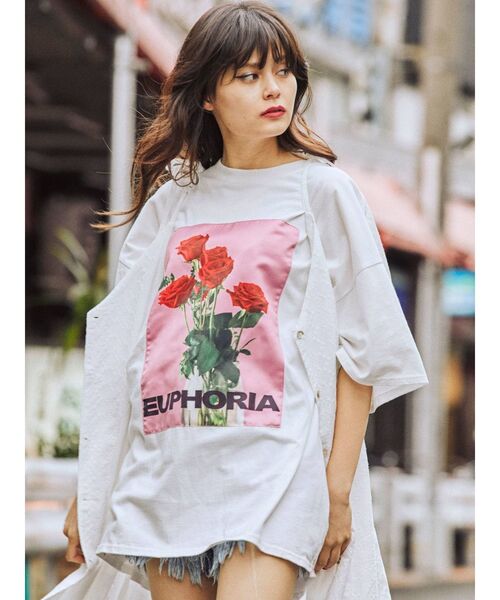 jouetie（ジュエティ）の「カラーフォトスーパーBIG Tシャツ（Tシャツ/カットソー・レディース・ライトブルー/ブラック/オフホワイト・MEDIUM）」の18枚目の写真