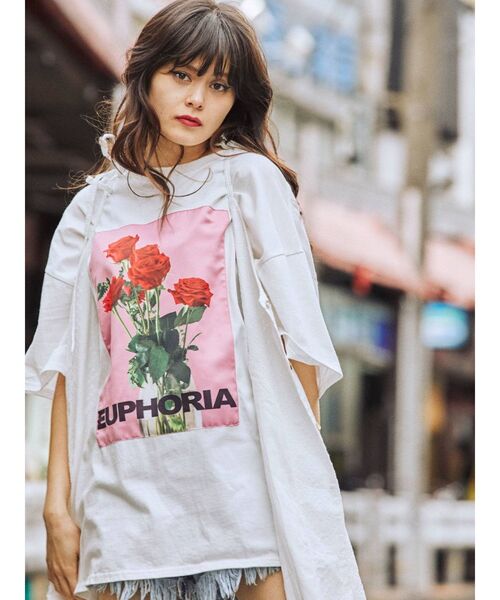 jouetie（ジュエティ）の「カラーフォトスーパーBIG Tシャツ（Tシャツ/カットソー・レディース・ライトブルー/ブラック/オフホワイト・MEDIUM）」の21枚目の写真