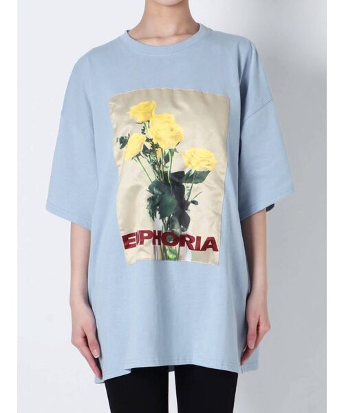 jouetie（ジュエティ）の「カラーフォトスーパーBIG Tシャツ（Tシャツ/カットソー・レディース・ライトブルー/ブラック/オフホワイト・MEDIUM）」の16枚目の写真