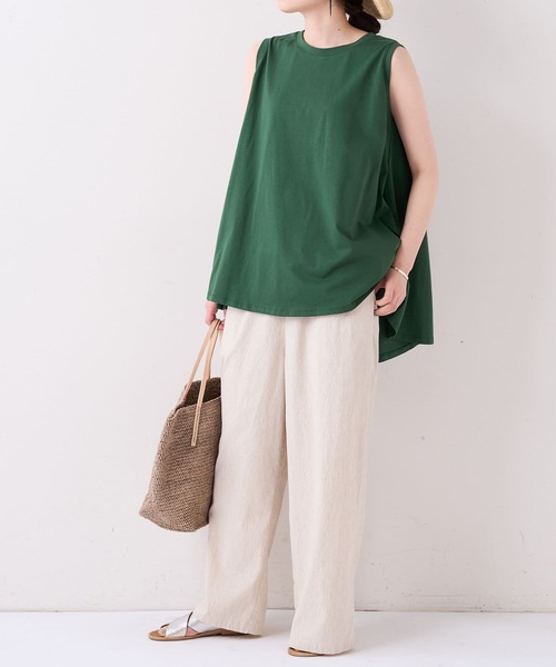 BEARDSLEY(ビアズリー)の「ノースリフレアT(Tシャツ/カットソー・レディース・グリーン/ピンク・FREE)」の9枚目の写真