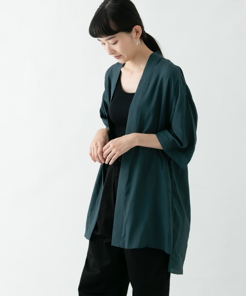 WORK NOT WORK URBAN RESEARCH（ワークノットワークアーバンリサーチ）の「ヴィンテージサテンレイバーシャツ∴（カーディガン/ボレロ・レディース・グリーン・FREE）」の6枚目の写真