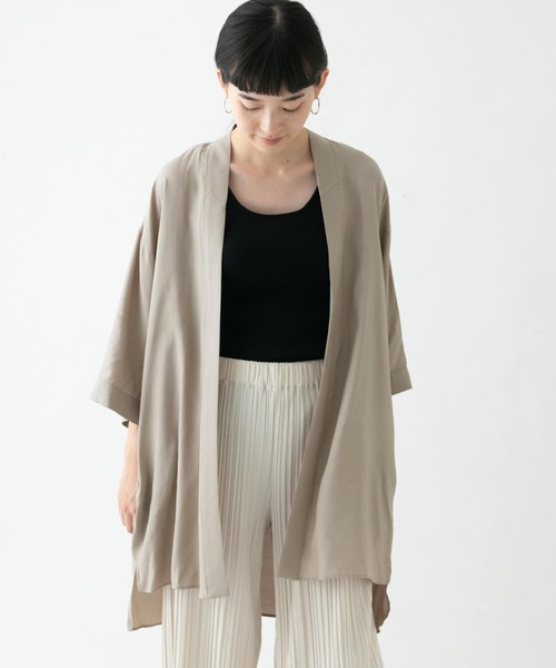 WORK NOT WORK URBAN RESEARCH（ワークノットワークアーバンリサーチ）の「ヴィンテージサテンレイバーシャツ∴（カーディガン/ボレロ・レディース・グリーン・FREE）」の9枚目の写真