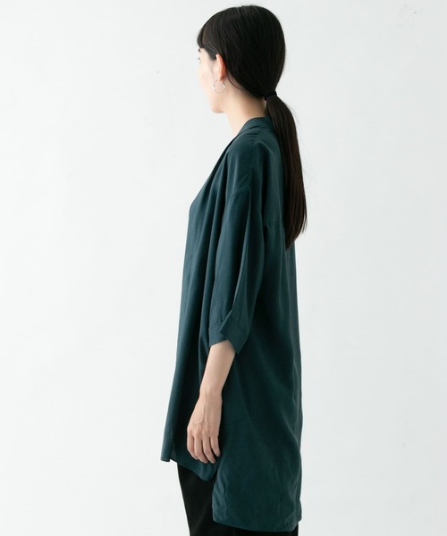 WORK NOT WORK URBAN RESEARCH（ワークノットワークアーバンリサーチ）の「ヴィンテージサテンレイバーシャツ∴（カーディガン/ボレロ・レディース・グリーン・FREE）」の11枚目の写真