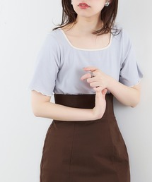 natural couture | バックリボンパイピングT(Tシャツ/カットソー)