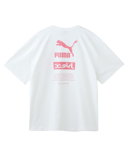 X-girl（エックスガール）の「X-girl × PUMA S/S TEE（Tシャツ/カットソー・レディース・ホワイト/ブラック/ピンク/イエロー・S/M/L/XL）」の10枚目の写真