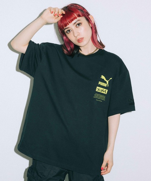 X-girl（エックスガール）の「X-girl × PUMA S/S TEE（Tシャツ/カットソー・レディース・ホワイト/ブラック/ピンク/イエロー・S/M/L/XL）」の16枚目の写真
