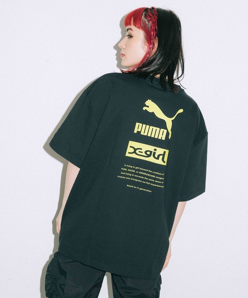X-girl（エックスガール）の「X-girl × PUMA S/S TEE（Tシャツ/カットソー・レディース・ホワイト/ブラック/ピンク/イエロー・S/M/L/XL）」の17枚目の写真
