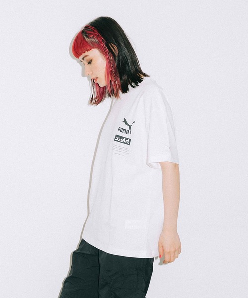 X-girl（エックスガール）の「X-girl × PUMA S/S TEE（Tシャツ/カットソー・レディース・ホワイト/ブラック/ピンク/イエロー・S/M/L/XL）」の19枚目の写真