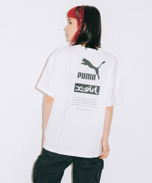 X-girl（エックスガール）の「X-girl × PUMA S/S TEE（Tシャツ/カットソー・レディース・ホワイト/ブラック/ピンク/イエロー・S/M/L/XL）」の20枚目の写真