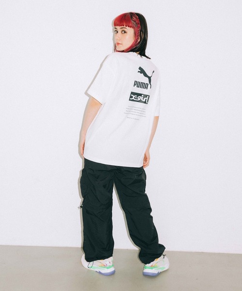 X-girl（エックスガール）の「X-girl × PUMA S/S TEE（Tシャツ/カットソー・レディース・ホワイト/ブラック/ピンク/イエロー・S/M/L/XL）」の22枚目の写真