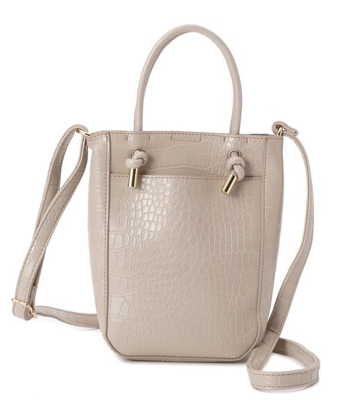 pink adobe(ピンクアドベ)の「◆結びハンドルミニショルダー(ショルダーバッグ・レディース・ブラック/シルバー/キャメル/グレー系/アイボリー系・00)」の3枚目の写真