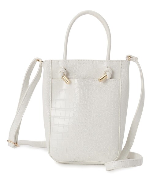 pink adobe(ピンクアドベ)の「◆結びハンドルミニショルダー(ショルダーバッグ・レディース・ブラック/シルバー/キャメル/グレー系/アイボリー系・00)」の1枚目の写真