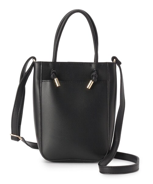 pink adobe(ピンクアドベ)の「◆結びハンドルミニショルダー(ショルダーバッグ・レディース・ブラック/シルバー/キャメル/グレー系/アイボリー系・00)」の2枚目の写真