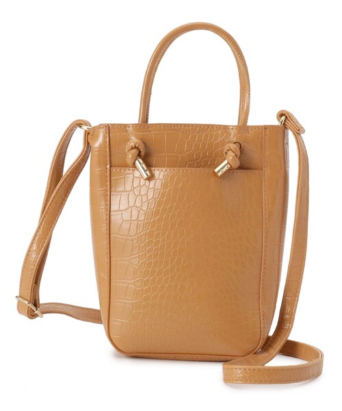 pink adobe(ピンクアドベ)の「◆結びハンドルミニショルダー(ショルダーバッグ・レディース・ブラック/シルバー/キャメル/グレー系/アイボリー系・00)」の7枚目の写真