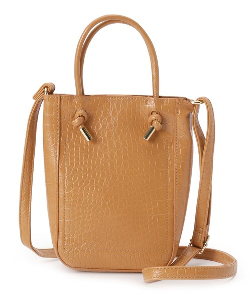 pink adobe(ピンクアドベ)の「◆結びハンドルミニショルダー(ショルダーバッグ・レディース・ブラック/シルバー/キャメル/グレー系/アイボリー系・00)」の15枚目の写真