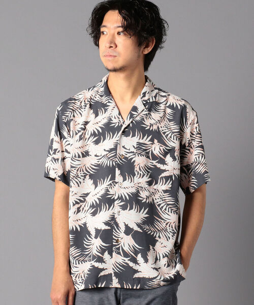 NOLLEY'S goodman（ノーリーズグッドマン）の「総柄 オープンカラーシャツ アロハシャツ UNISEX（シャツ/ブラウス・メンズ・グリーン系その他/ホワイト系その他5/ブラック系その他5/ブルー系その他7・SMALL/MEDIUM/LARGE）」の9枚目の写真